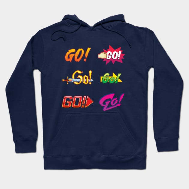 Go! Beat Em Up Bespoke Arcade Game Signs Hoodie by PenneyDesign